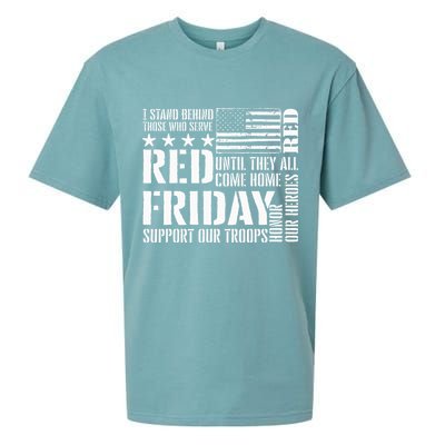 I Stand Behind Those Who Serve American Flag Red Friday Sueded Cloud Jersey T-Shirt