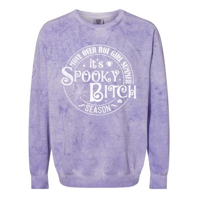 Its Spooky Bitch Move Over Hot Summer Season Gift Colorblast Crewneck Sweatshirt