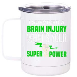 I Survived Brain Injury Awareness TBI Brain Injury Survivor 12 oz Stainless Steel Tumbler Cup