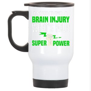 I Survived Brain Injury Awareness TBI Brain Injury Survivor Stainless Steel Travel Mug