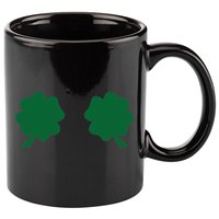 Irish Shamrock Boobs Funny St. Paddy's Day 11oz C Handle Ceramic Mug