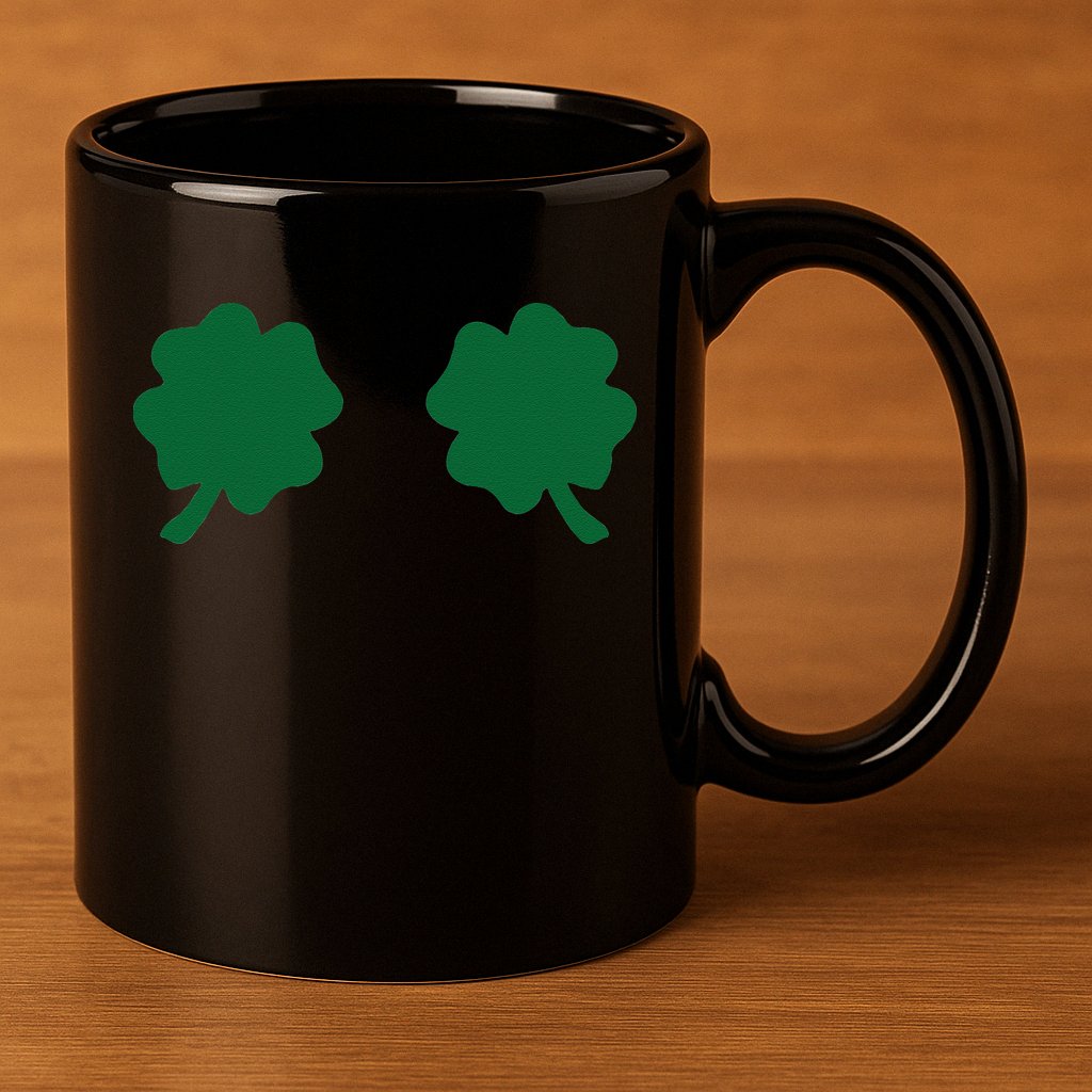Irish Shamrock Boobs Funny St. Paddy's Day 11oz C Handle Ceramic Mug