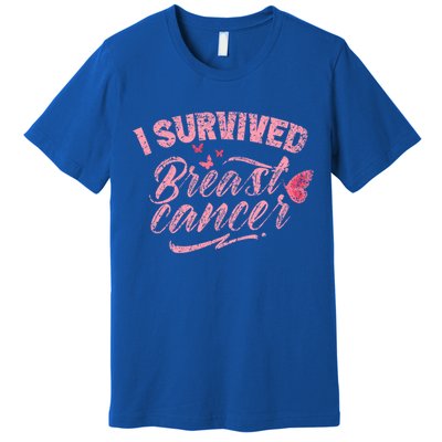 I Survived Breast Cancer Pink Support Fight Breast Cancer Gift Premium T-Shirt