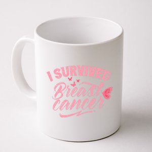 I Survived Breast Cancer Pink Support Fight Breast Cancer Gift Coffee Mug