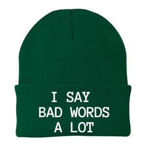 I Say Bad Words A Lot Adult Humor Comedy Graphic Novelty Sarcastic Funny Knit Cap Winter Beanie