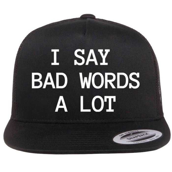 I Say Bad Words A Lot Adult Humor Comedy Graphic Novelty Sarcastic Funny Flat Bill Trucker Hat