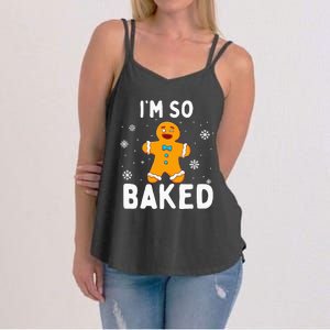 Im So Baked Gingerbread Man Christmas Funny Cookie Baking Women's Strappy Tank