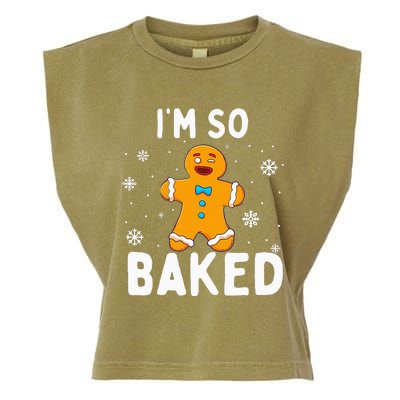 Im So Baked Gingerbread Man Christmas Funny Cookie Baking Garment-Dyed Women's Muscle Tee