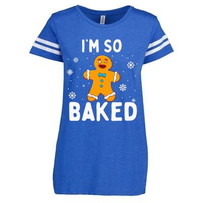 Im So Baked Gingerbread Man Christmas Funny Cookie Baking Enza Ladies Jersey Football T-Shirt