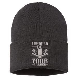 I Should Be Your Barber Sustainable Knit Beanie