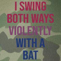 I Swing Both Ways Violently With A Bat Actual Joe Quinn Legacy Tie Dye Trucker Hat