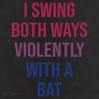 I Swing Both Ways Violently With A Bat Actual Joe Quinn 7 Panel Mesh Trucker Snapback Hat