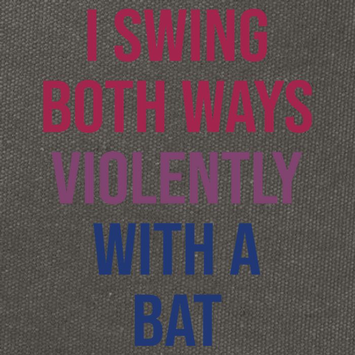 I Swing Both Ways Violently With A Bat Actual Joe Quinn Cotton Canvas Backpack