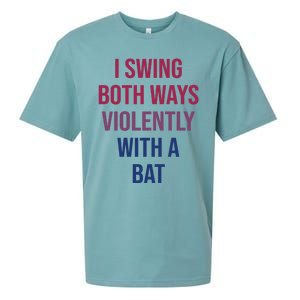 I Swing Both Ways Violently With A Bat Actual Joe Quinn Sueded Cloud Jersey T-Shirt