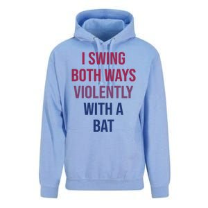 I Swing Both Ways Violently With A Bat Actual Joe Quinn Unisex Surf Hoodie