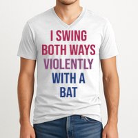 I Swing Both Ways Violently With A Bat Actual Joe Quinn V-Neck T-Shirt
