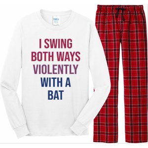 I Swing Both Ways Violently With A Bat Actual Joe Quinn Long Sleeve Pajama Set