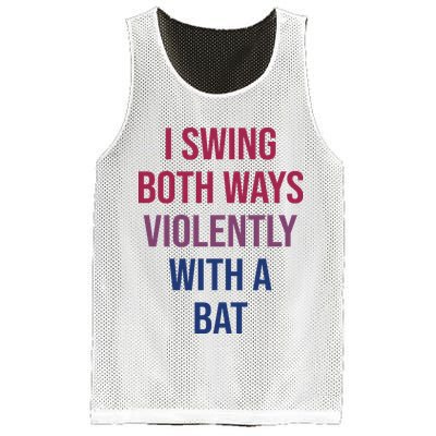 I Swing Both Ways Violently With A Bat Actual Joe Quinn Mesh Reversible Basketball Jersey Tank