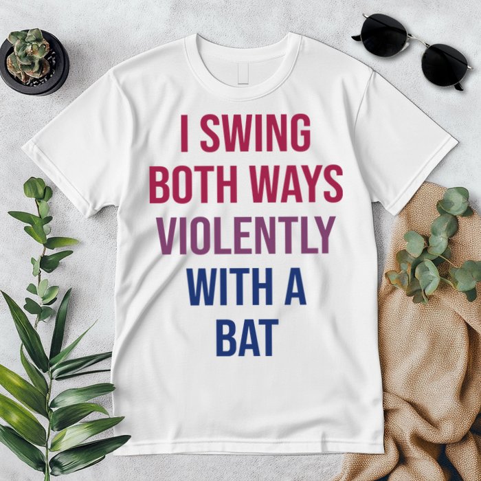 I Swing Both Ways Violently With A Bat Actual Joe Quinn Premium T-Shirt