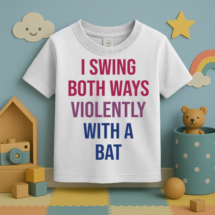 I Swing Both Ways Violently With A Bat Actual Joe Quinn Toddler T-Shirt