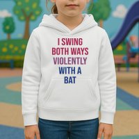 I Swing Both Ways Violently With A Bat Actual Joe Quinn Kids Hoodie
