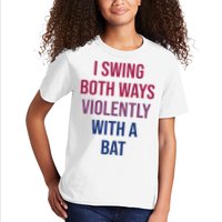 I Swing Both Ways Violently With A Bat Actual Joe Quinn Kids T-Shirt