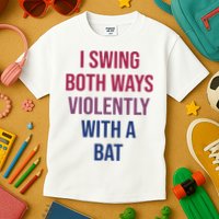 I Swing Both Ways Violently With A Bat Actual Joe Quinn Kids T-Shirt