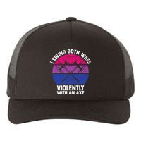 I Swing Both Ways Violently With An Axe Bisexual LGBT Pride Yupoong Adult 5-Panel Trucker Hat