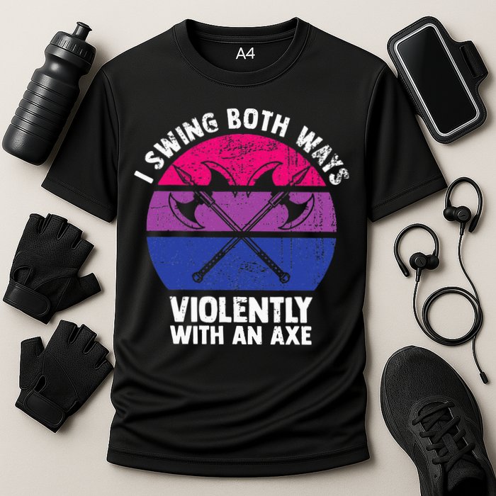 I Swing Both Ways Violently With An Axe Bisexual LGBT Pride Performance Shirt