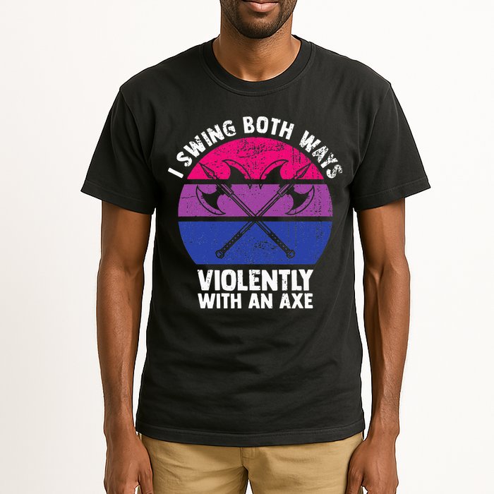I Swing Both Ways Violently With An Axe Bisexual LGBT Pride Tall T-Shirt