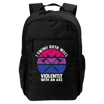 I Swing Both Ways Violently With An Axe Bisexual LGBT Pride Backpack