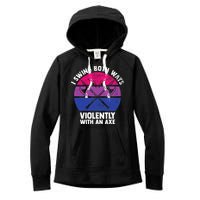 I Swing Both Ways Violently With An Axe Bisexual LGBT Pride Women's Fleece Hoodie
