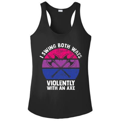 I Swing Both Ways Violently With An Axe Bisexual LGBT Pride Ladies PosiCharge Competitor Racerback Tank