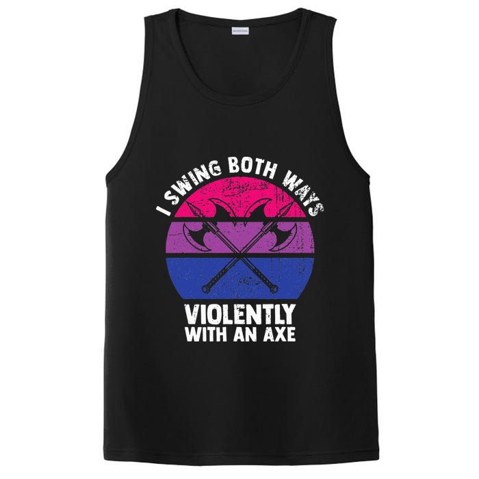 I Swing Both Ways Violently With An Axe Bisexual LGBT Pride PosiCharge Competitor Tank