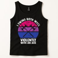 I Swing Both Ways Violently With An Axe Bisexual LGBT Pride Tank Top