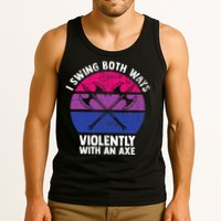 I Swing Both Ways Violently With An Axe Bisexual LGBT Pride Tank Top