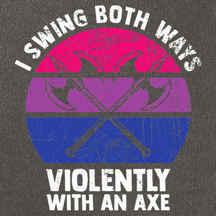 I Swing Both Ways Violently With An Axe Bisexual LGBT Pride Cotton Canvas Backpack