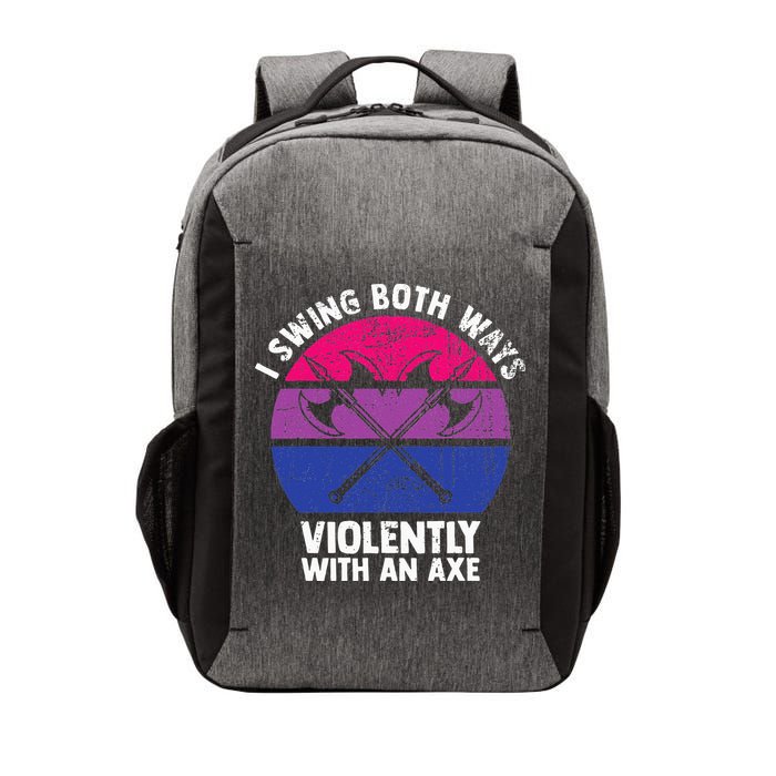I Swing Both Ways Violently With An Axe Bisexual LGBT Pride Vector Backpack