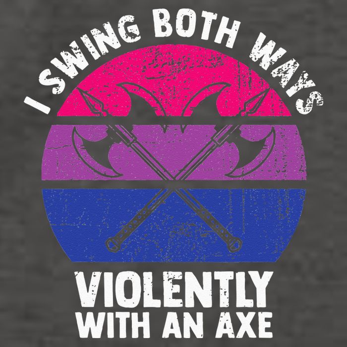 I Swing Both Ways Violently With An Axe Bisexual LGBT Pride Vector Backpack