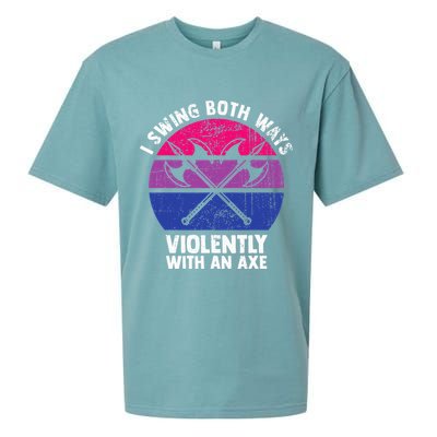 I Swing Both Ways Violently With An Axe Bisexual LGBT Pride Sueded Cloud Jersey T-Shirt