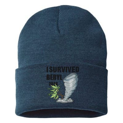 I Survived Beryl 2024 Support Squad Sustainable Knit Beanie