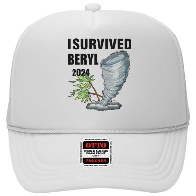 I Survived Beryl 2024 Support Squad High Crown Mesh Back Trucker Hat