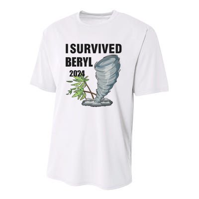 I Survived Beryl 2024 Support Squad Youth Performance Sprint T-Shirt