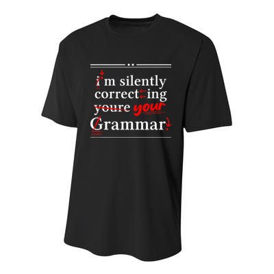 Im Silently Correcting Your Grammar For Grammar Police Youth Performance Sprint T-Shirt