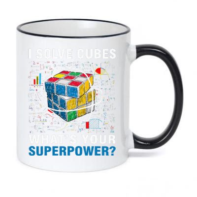 I Solve Cubes Superpower Funny Speed Cubing 11oz Black Color Changing Mug