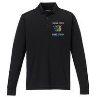 I Solve Cubes Superpower Funny Speed Cubing Performance Long Sleeve Polo