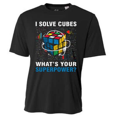 I Solve Cubes Superpower Funny Speed Cubing Cooling Performance Crew T-Shirt