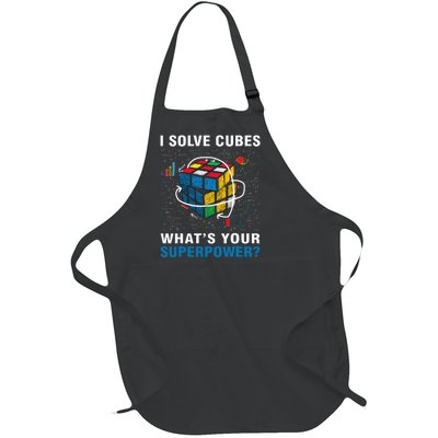 I Solve Cubes Superpower Funny Speed Cubing Full-Length Apron With Pockets