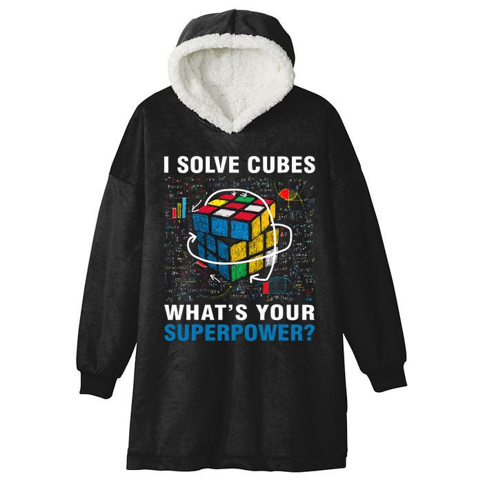 I Solve Cubes Superpower Funny Speed Cubing Hooded Wearable Blanket