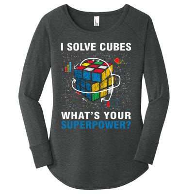 I Solve Cubes Superpower Funny Speed Cubing Women's Perfect Tri Tunic Long Sleeve Shirt